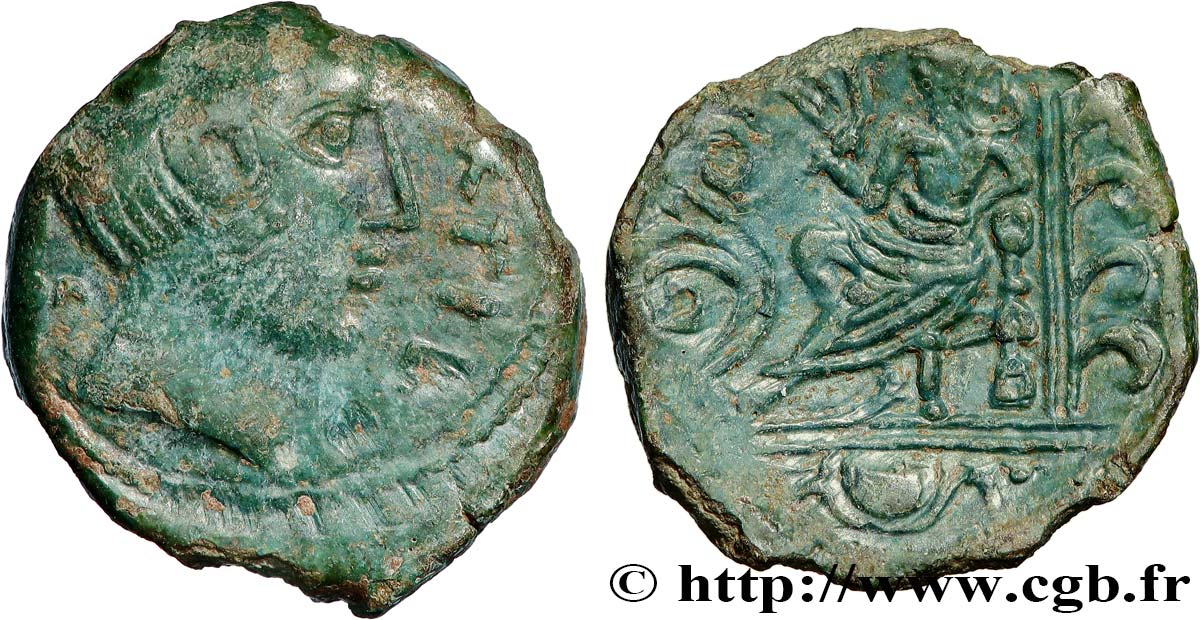 GALLIA - CARNUTES (Regione della Beauce) Bronze PIXTILOS classe V à la “déesse assise” q.SPL