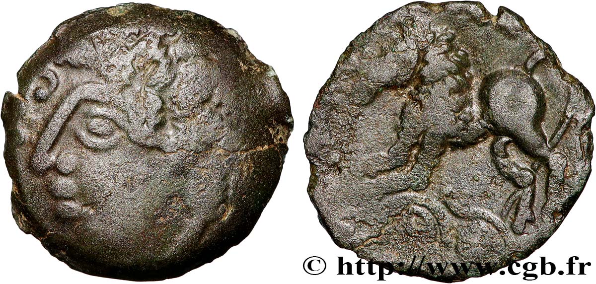 VIROMANDUI (Région du Vermandois) Bronze SOLLOS au lion TTB