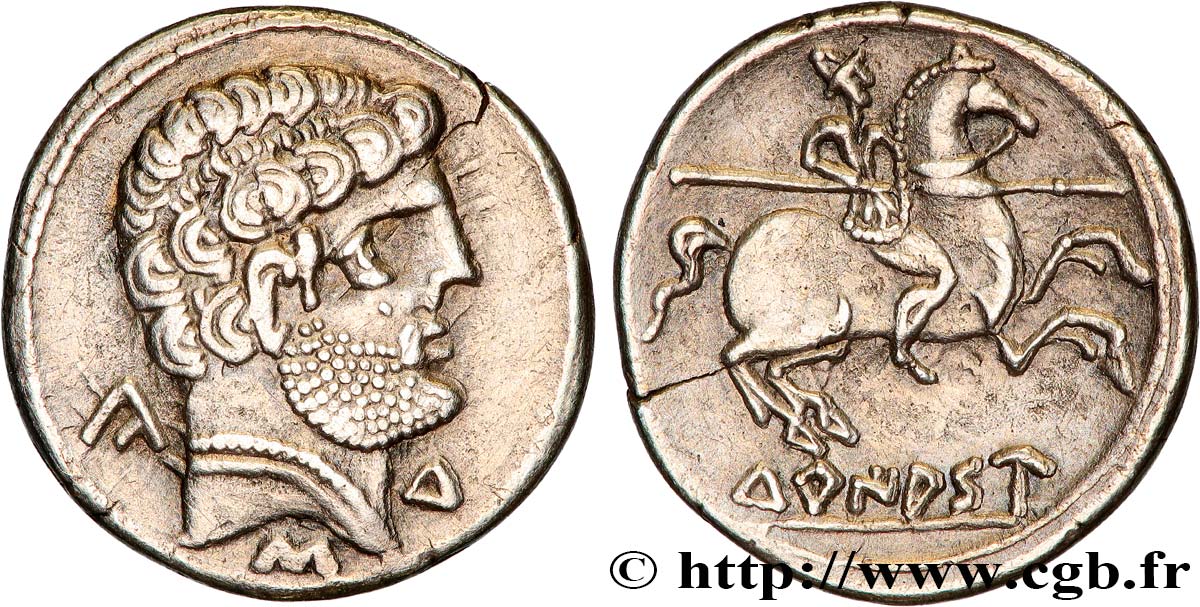 HISPANIA - VASCONES - TURIASU - (Provincia de Zaragoza - Tarazona) Denier au cavalier TTB+/SUP