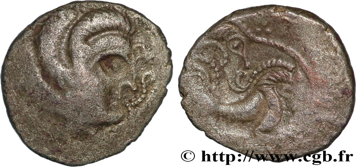 GALLIA - ARMORICA - CORIOSOLITÆ (Región de Corseul, Cotes d Armor) Statère de billon, classe IVa au nez orné BC+/MBC