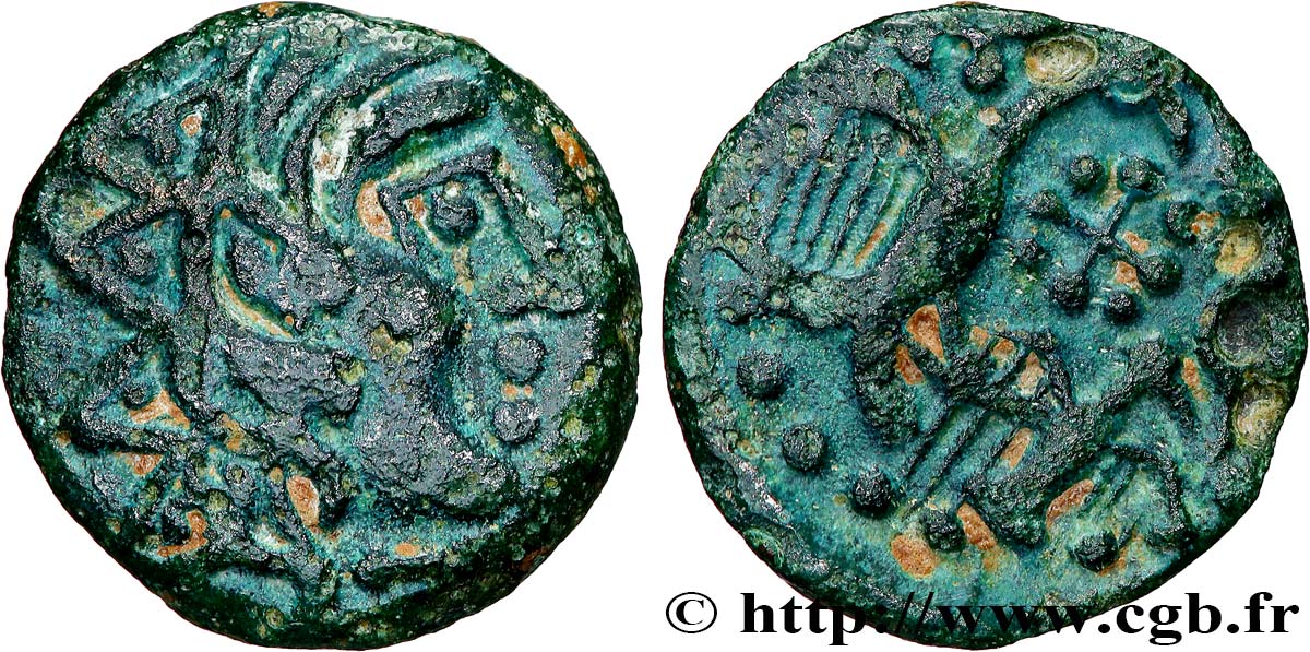 GALLIA - CARNUTES (Area of the Beauce) Bronze “aux oiseaux et au serpent” XF
