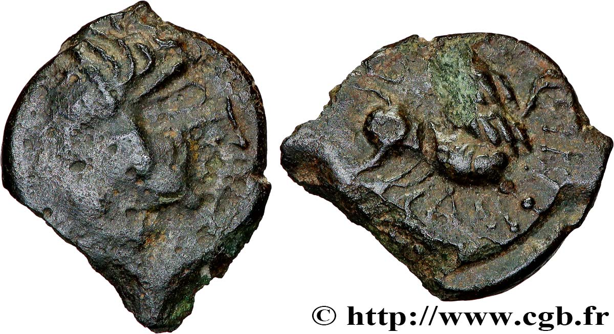 GALLIA - BITURIGES CUBI (Area of Bourges) Bronze CAMBIL VF/XF
