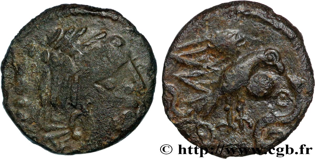 GALLIA - CARNUTES (Región de la Beauce) Bronze “à l’aigle et au serpent” BC+/MBC+