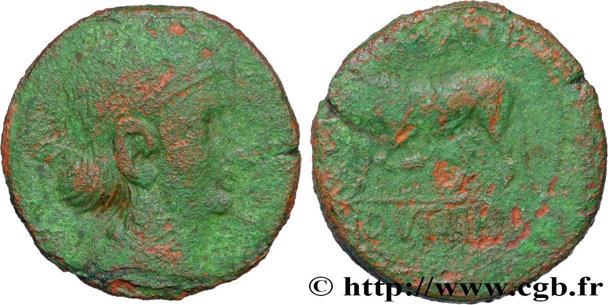 GALLIA BELGICA - REMI (Area of Reims) Bronze GERMANVS INDVTILLI au taureau (Quadrans) VF