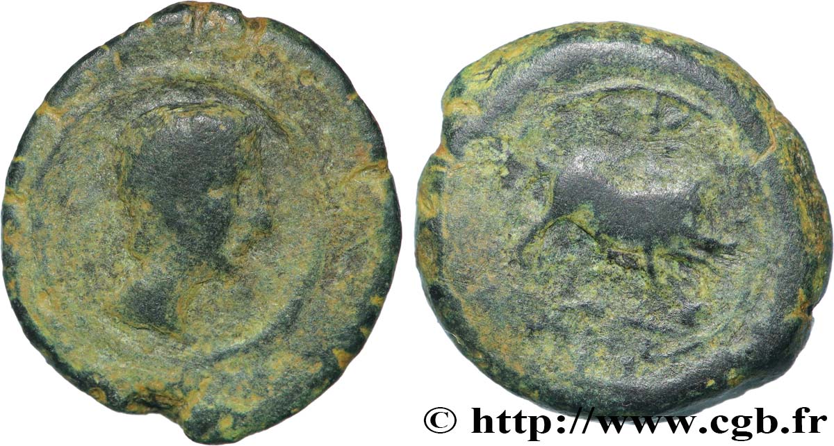 HISPANIA - IBERICO - CASTULO/KASTILO (Province of Jaen/Calzona) Quadrans de bronze au sanglier XF