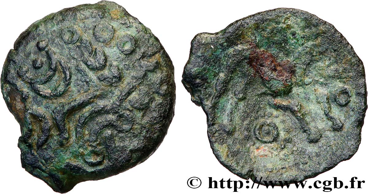 GALLIA - AULERCI EBUROVICES (Area of Évreux) Bronze au cheval, dérivé de types belges XF/VF