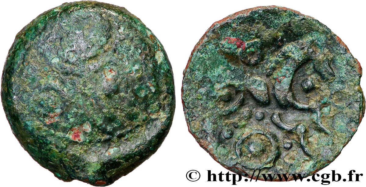 GALLIA - AULERCI EBUROVICES (Región d Evreux) Bronze au cheval BC/BC+