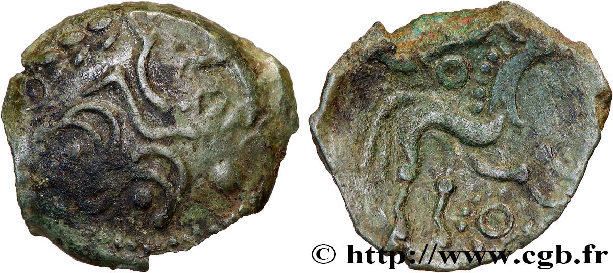 GALLIA - AULERCI EBUROVICES (Región d Evreux) Bronze au cheval, dérivé de types belges MBC