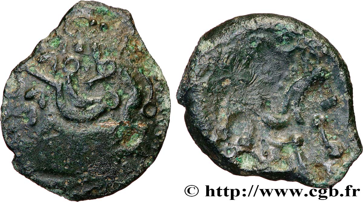GALLIEN - AULERCI EBUROVICES (Region die Évreux) Bronze au cheval, dérivé de types belges fSS/S