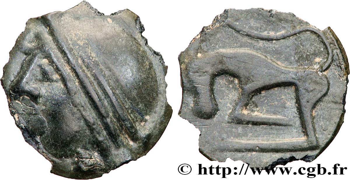 SÉGUSIAVES - SÉQUANES (Région du Forez) Potin à la grosse tête et au bandeau triple, DT. 3089 TTB