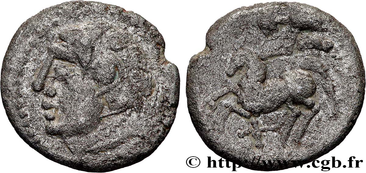 GALLIA - SANTONES / MID-WESTERN, Unspecified Drachme aux mèches aquitaniques, à gauche XF