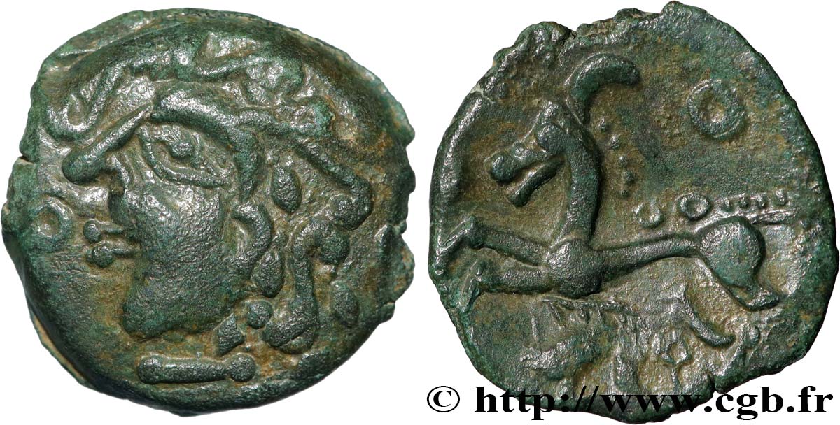 AULERQUES ÉBUROVICES (Région d Évreux) Bronze au cheval et au sanglier TTB+