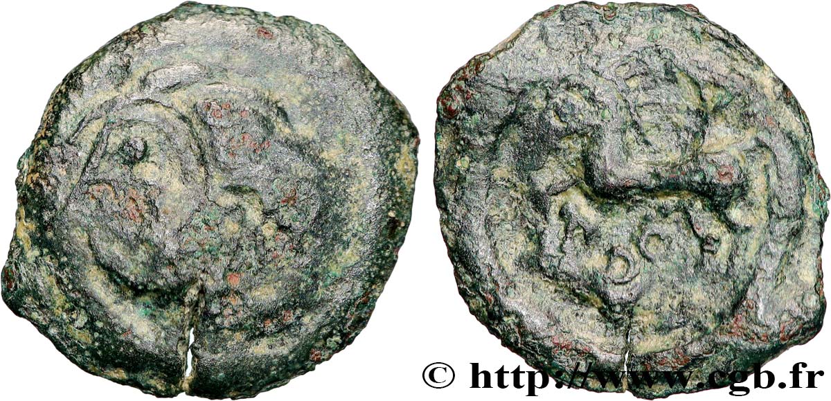 GALLIA - BITURIGES CUBI (Región de Bourges) Bronze CAM aux trois annelets BC/BC+