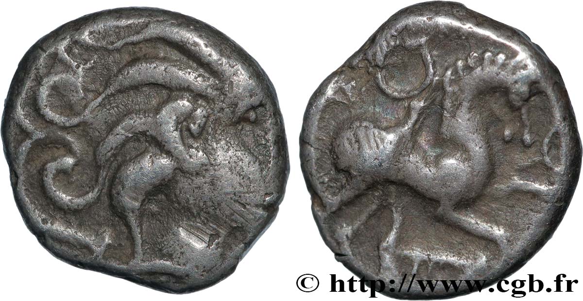 ÉDUENS (BIBRACTE, région du Mont-Beuvray) Denier à la lyre TTB
