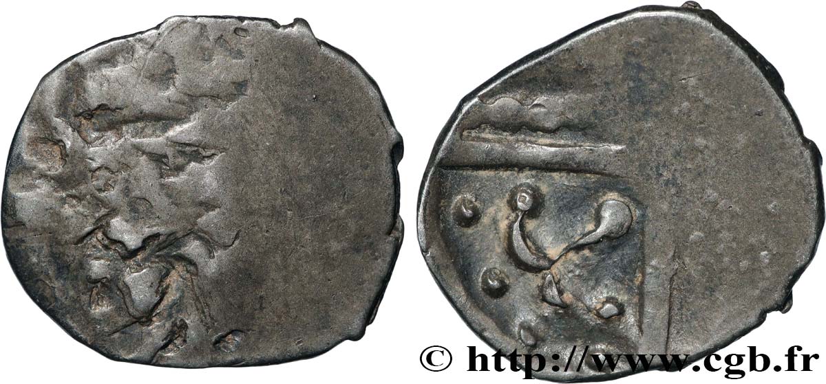 GALLIA - SUDOESTE DE LA GALLIA - CADURCI (Región de Cahors) Drachme “du type de Cuzance”, S. 243 BC/MBC+