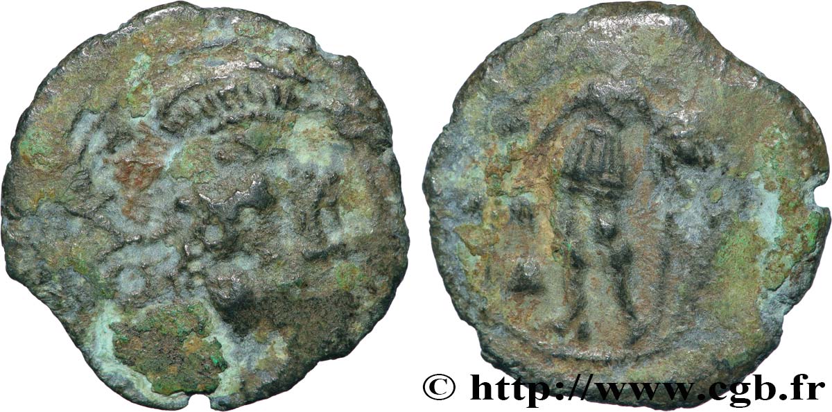 GALLIA - ARVERNI (Regione di Clermont-Ferrand) Bronze EPAD, au guerrier q.MB/q.BB