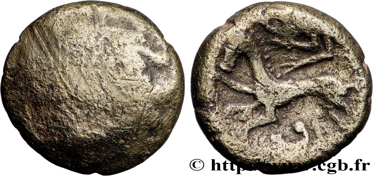 SÉNONS (région de Sens) Statère en électrum au triskèle, type de Chenôves AB/TB+