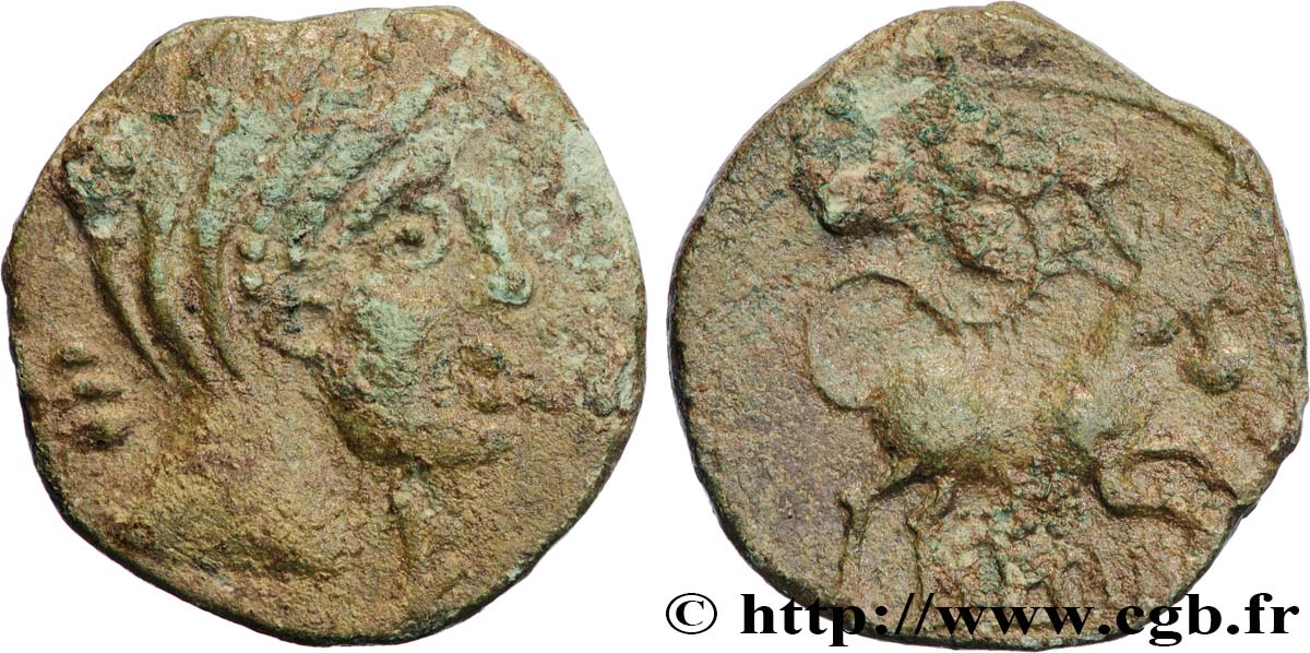 GALLIA - NEDENES (oppido de Montlaures) Unité ou bronze au taureau BC+