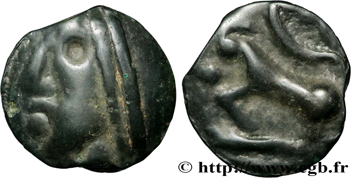 SÉQUANES (Région de Besançon) Potin à la grosse tête casquée TTB