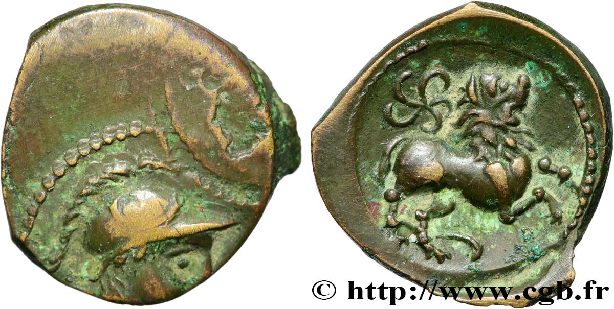 GALLIA - SANTONES / CENTROVESTE - Incerti Bronze au lion VRIDO.RVF BB/q.SPL