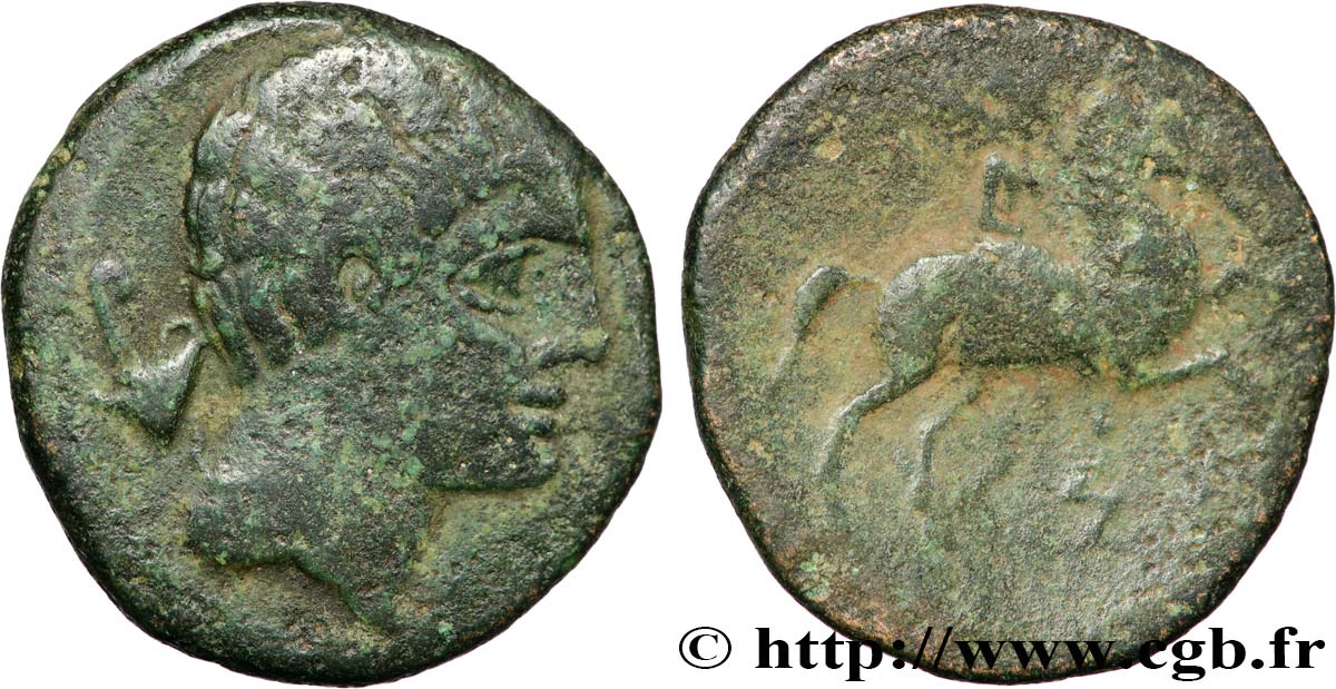 HISPANIA - IBERICO - KESE (Provincia de Tarragona) Unité de bronze au cavalier ou as BC+