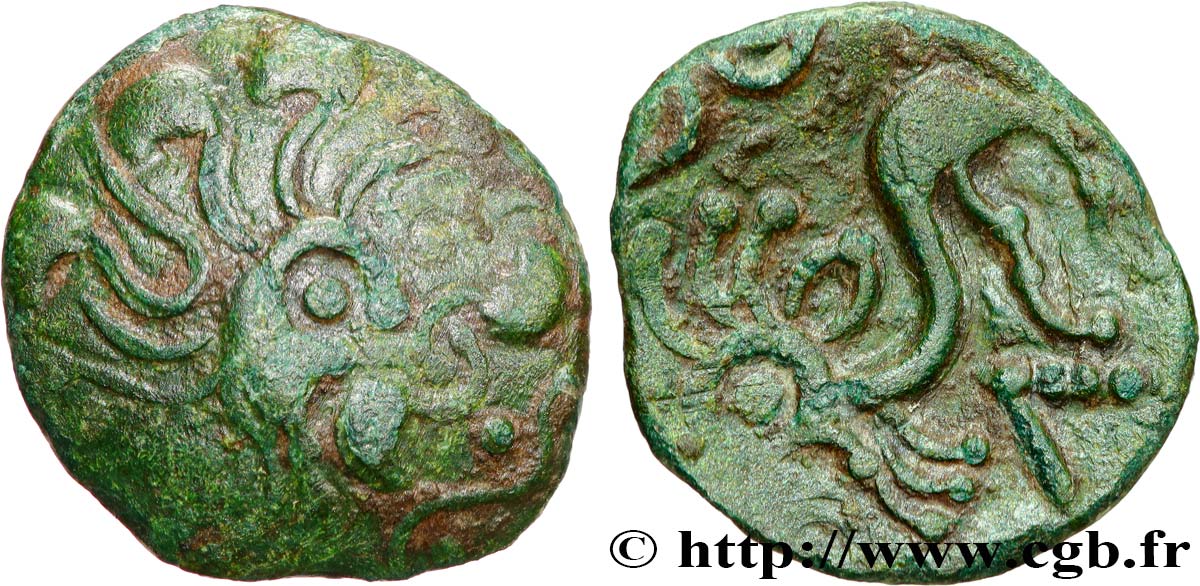 GALLIEN - BELGICA - BELLOVACI (Region die Beauvais) Bronze au lion fSS/SS