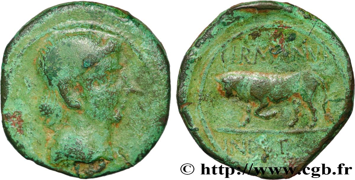 RÈMES (Région de Reims) Bronze GERMANVS INDVTILLI au taureau (Quadrans) TTB