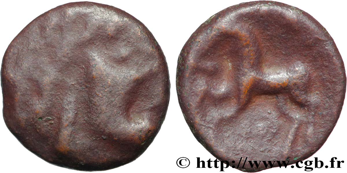 GALLIA BELGICA - AMBIANI (Región de Amiens) Bronze au cheval, BN 8430 BC