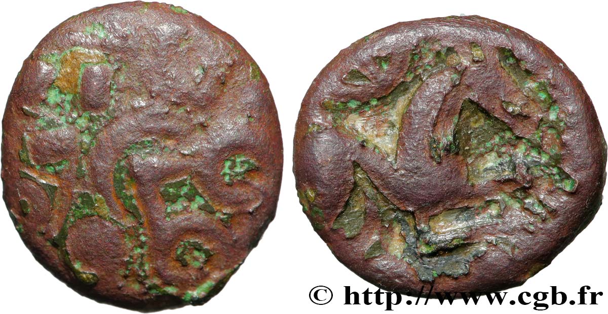 GALLIA BELGICA - NERVII (Bélgica) Statère à l’epsilon en bronze BC
