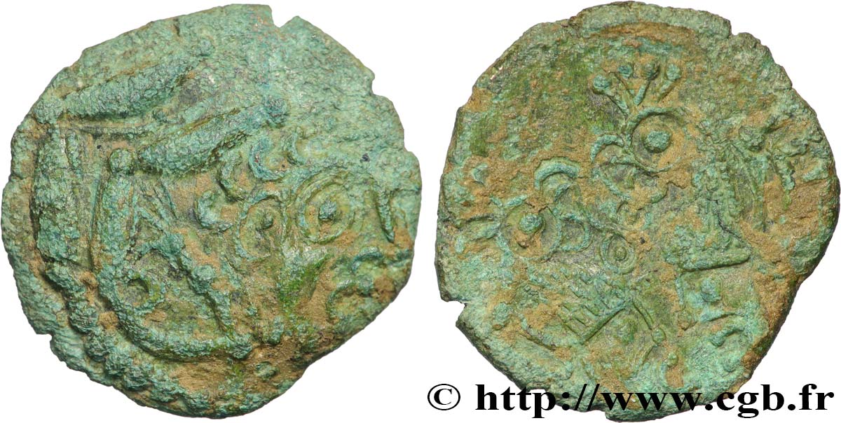 GALLIEN - BELGICA - BELLOVACI (Region die Beauvais) Bronze “au nageur et aux coqs affrontés” SS