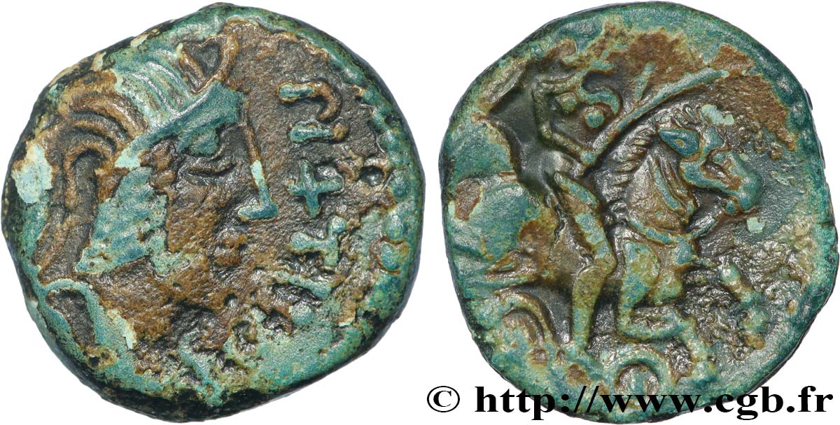 GALLIA - CARNUTES (Región de la Beauce) Bronze PIXTILOS classe VII au cavalier BC+