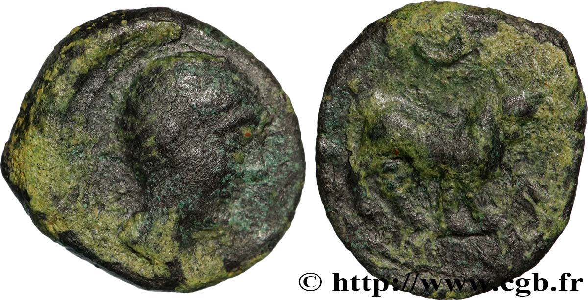 HISPANIA - IBERICO - CASTULO/KASTILO (Province of Jaen/Calzona) Demi-unité de bronze ou semis au taureau F