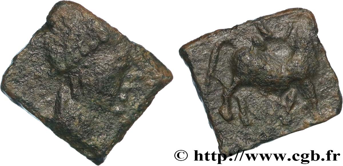 HISPANIA - IBERICO - CASTULO/KASTILO (Province of Jaen/Calzona) Demi-unité de bronze ou semis au taureau VF
