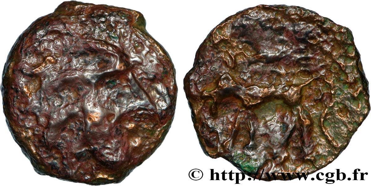GALLIA - CARNUTES (Región de la Beauce) Bronze au loup, tête à droite BC/BC+