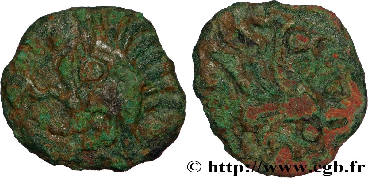 GALLIEN - BELGICA - BELLOVACI (Region die Beauvais) Bronze au coq à tête humaine S/SGE