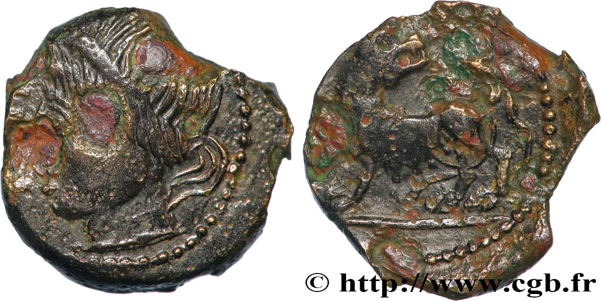GALLIA - CARNUTES (Regione della Beauce) Bronze PIXTILOS classe II à la louve et au lézard q.BB