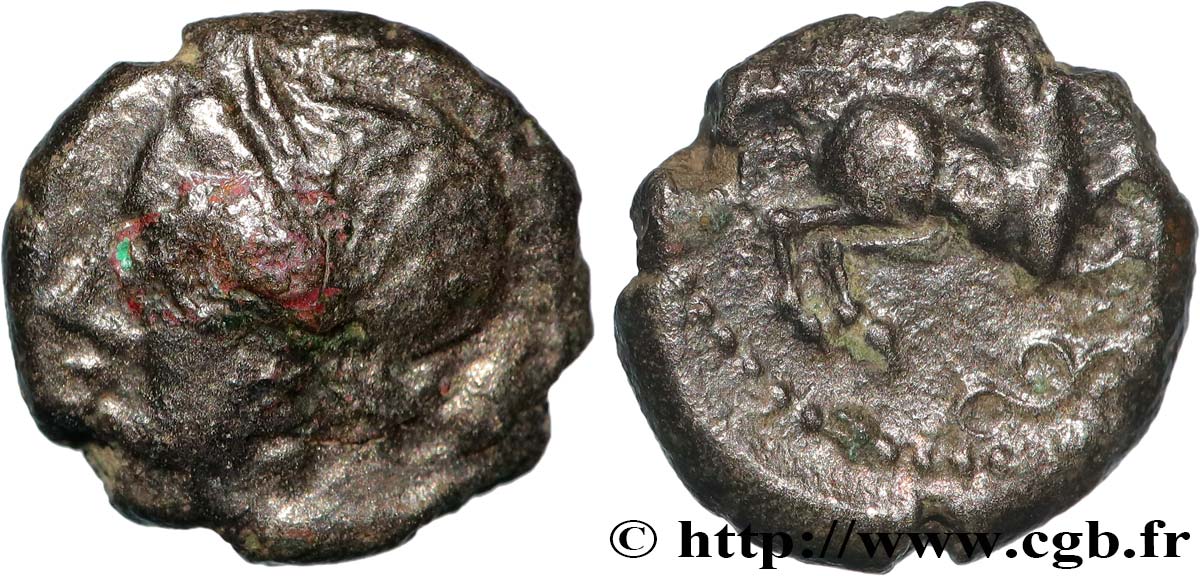GALLIA - SANTONES / CENTROOESTE - Inciertas Petit billon au cheval et aux triskèles BN. 3844 BC+
