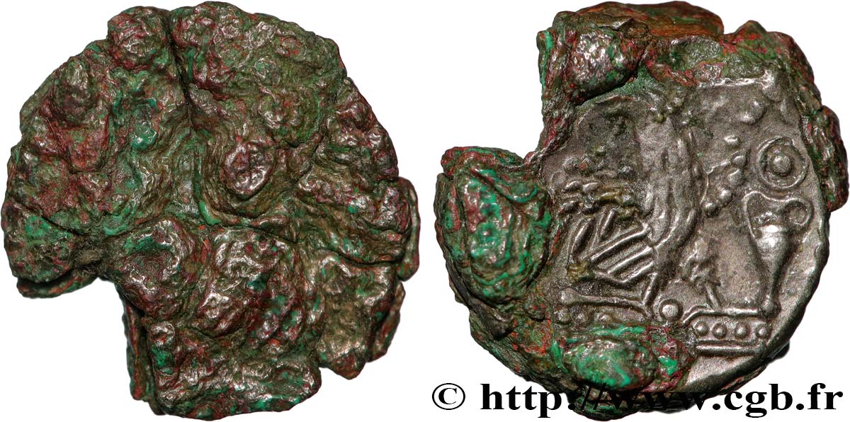 GALLIA - CARNUTES (Región de la Beauce) Bronze CATAL à l’aigle et à l’amphore MC/BC+