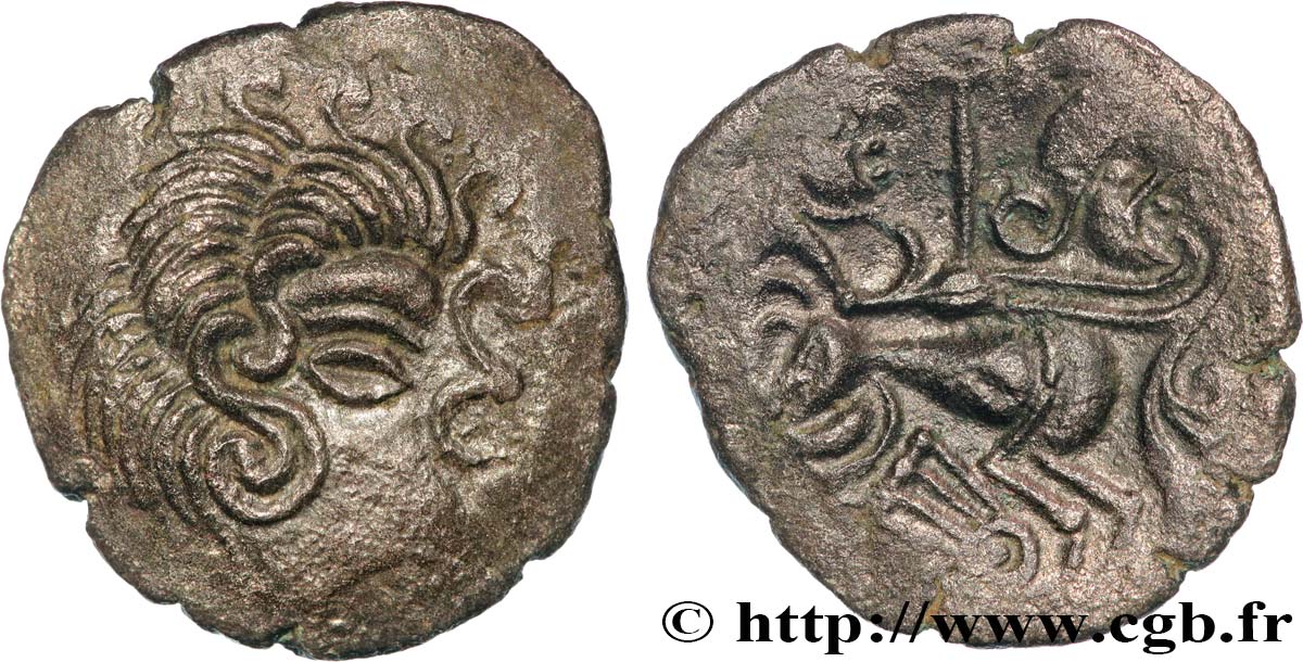 GALLIEN - ARMORICA - CORIOSOLITÆ (Region die Corseul, Cotes d Armor) Statère de billon, classe IVb au nez en crosse fVZ