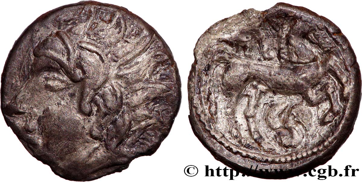 GALLIA - CARNUTES (Regione della Beauce) Drachme au loup et au cheval q.SPL