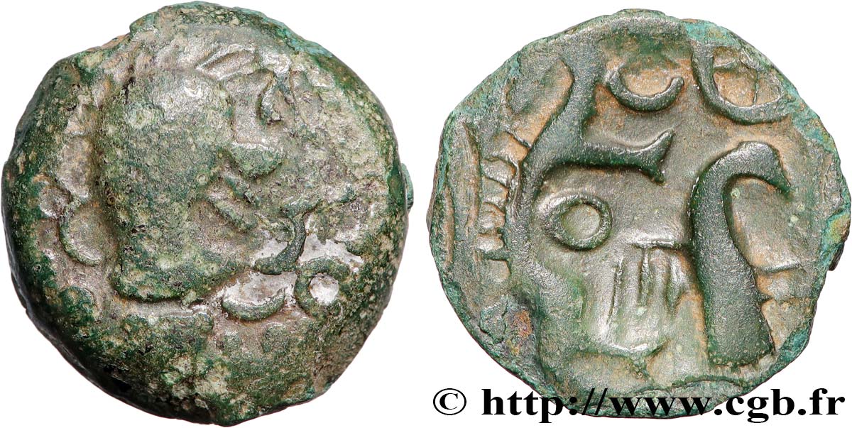 GALLIA BELGICA - MELDI (Región de Meaux) Bronze à l’aigle et au sanglier, classe III BC/EBC