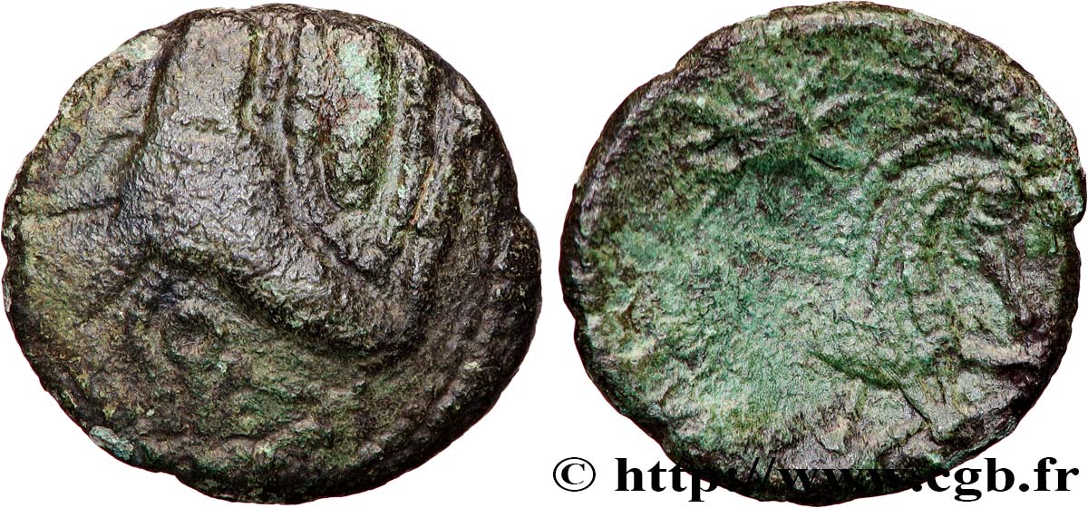GALLIA - BELGICA - BELLOVACI (Región de Beauvais) Bronze au personnage courant BC+