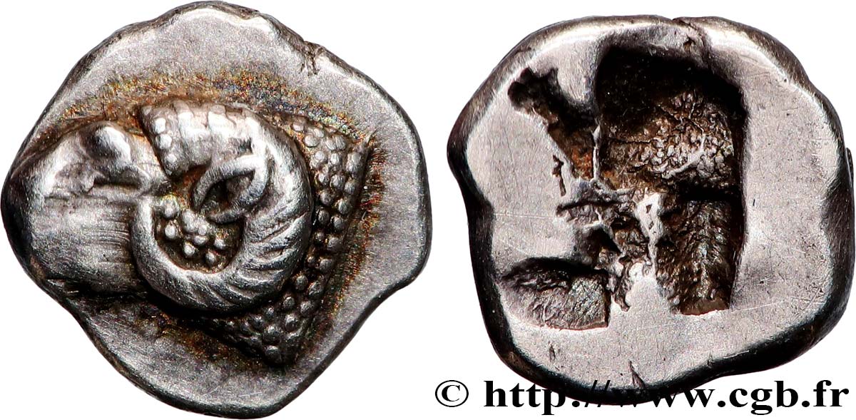 MASSALIA - MARSEILLE Hémiobole à la tête de bélier à gauche, du type du trésor d’Auriol AU