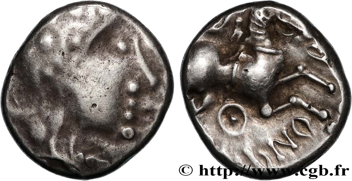 GALLIA - ÆDUI (BIBRACTE, Area of the Mont-Beuvray) Denier ANORBOS / DVBNO AU