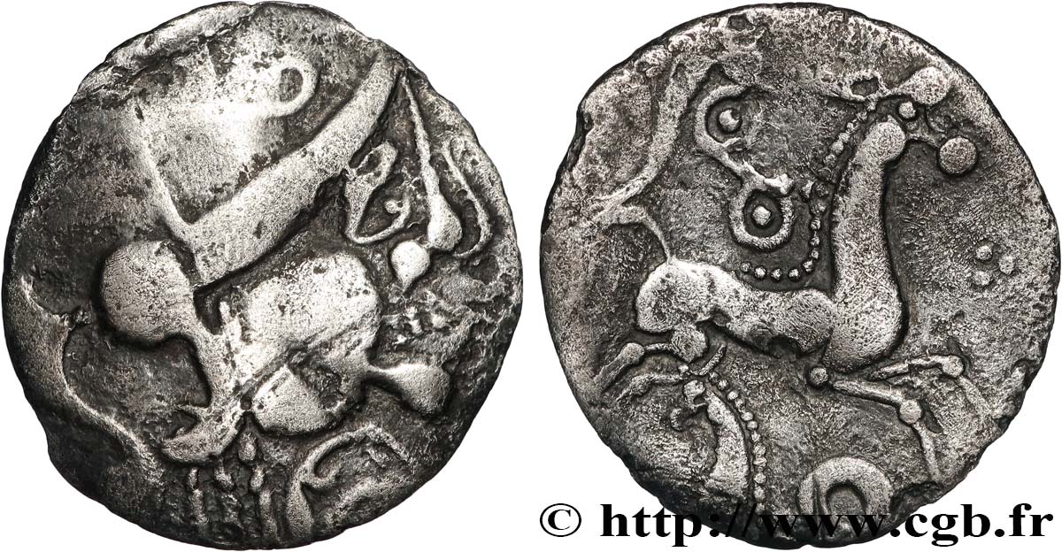 AMBIENS (Région d Amiens) Denier d argent scyphate dit “à l hippocampe” TTB
