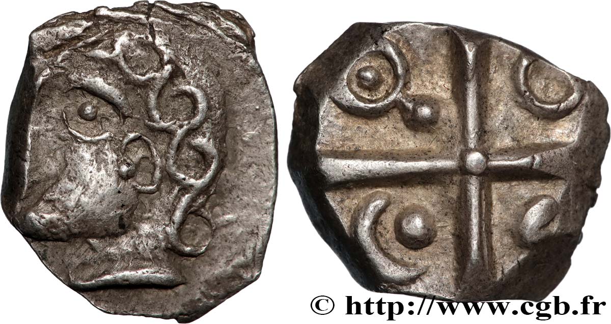 GALLIEN - SÜDWESTGALLIEN - SOTIATES (Region die Sos) Drachme  à la tête bouclée du Causé , S. 236 fVZ