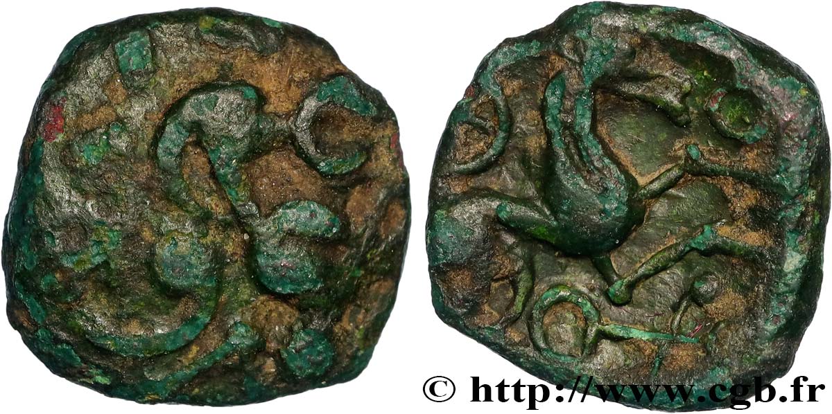 VIROMANDUI (Area of Vermandois) Bronze, imitation du statère d or à l epsilon VF/XF