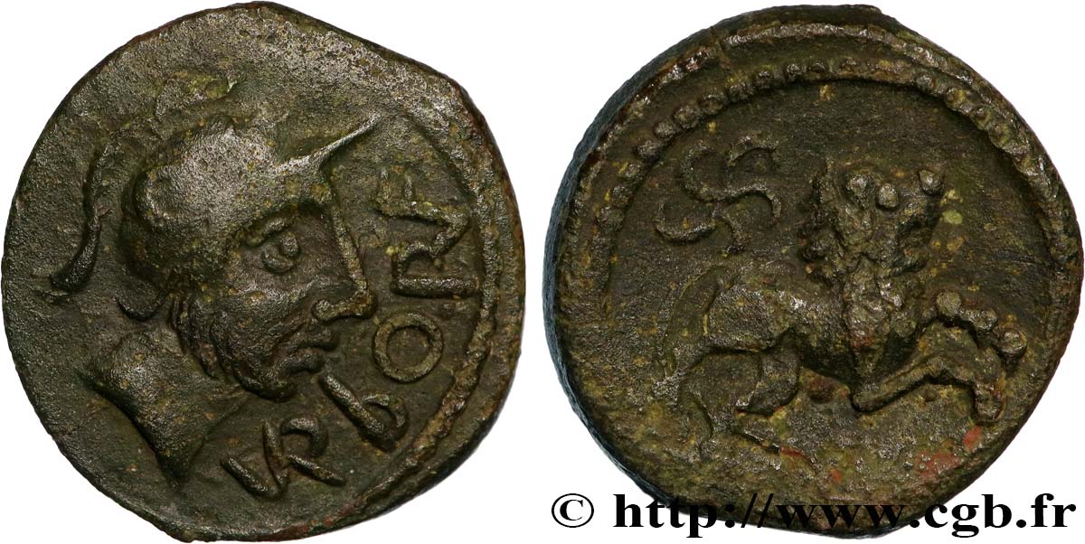 GALLIA - SANTONES / MID-WESTERN, Unspecified Bronze au lion VRIDO.RVF AU