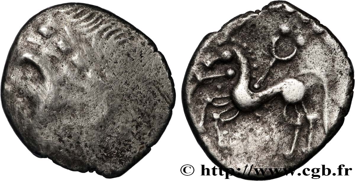 GALLIA - SANTONES / MID-WESTERN, Unspecified Drachme à la couronne en chevrons VF/AU