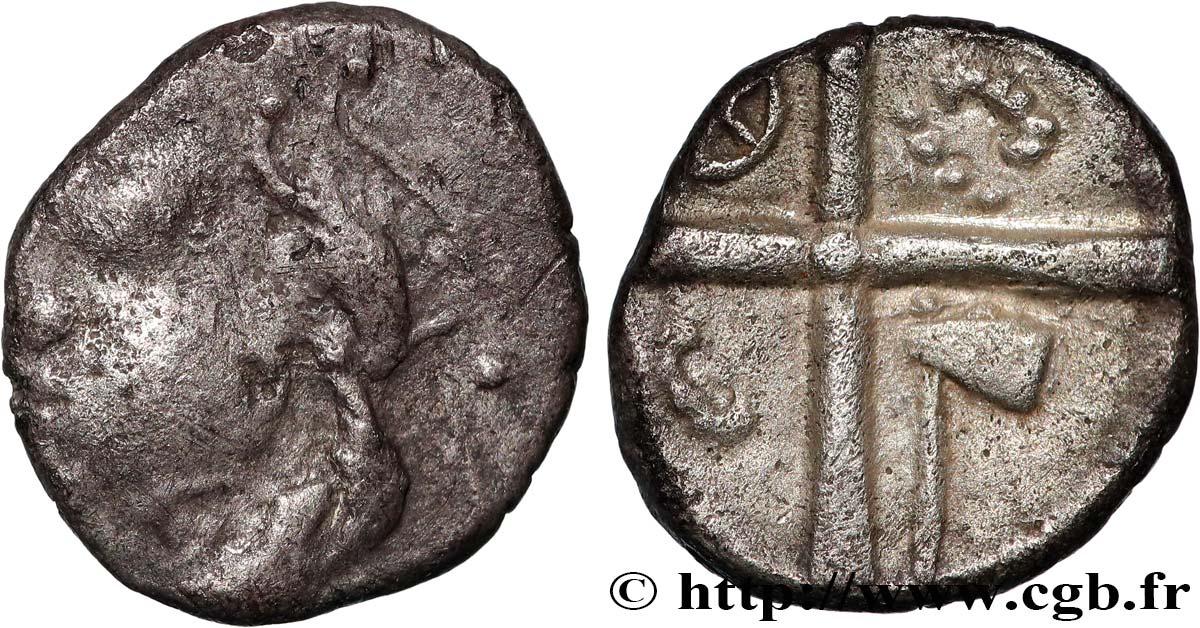 GALLIA - SOUTH WESTERN GAUL - PETROCORII (Area of Perigueux) Drachme  type de Belvès  S.226 VF/XF